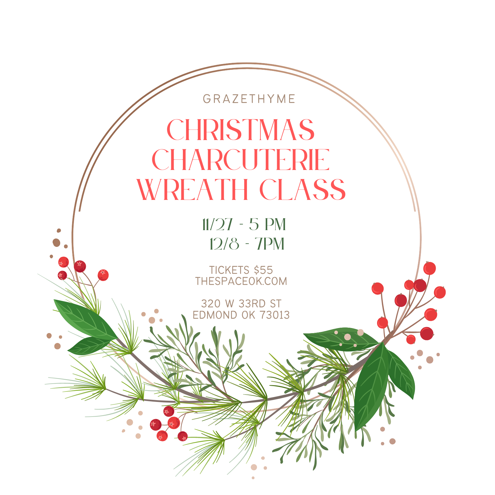 Christmas Charcuterie Wreath Class