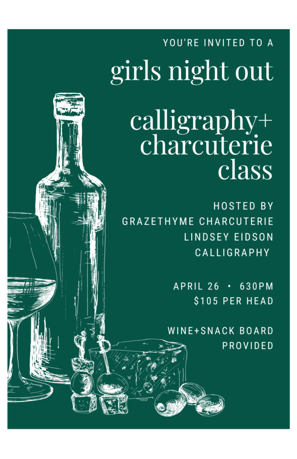 Girl's Night Out Charcuterie Class- April 26th, 6:30p